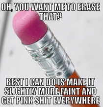 Scumbag pencil eraser