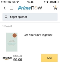 Searched Prime Now for fidget spinners Amazon put me straight back in my place