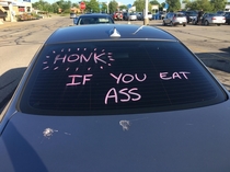 Seen in a Grocery store parking lot