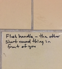 Seen in a mens restroom on the wall above urinal