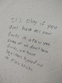 Seen on the bathroom wall