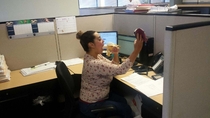Selfie multitasking at work