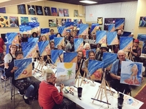 Senior center painting with a twist Bernard went rogue