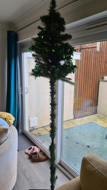 Sensible Christmas tree with a toddler in the house The struggle is real 