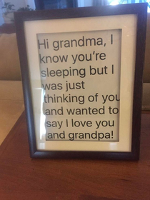 Sent a text to my grandparents they were so happy they framed it