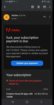 Setting your name to fuck you Adobe