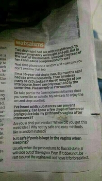 Sex Ed Questions in an Indian Newspaper