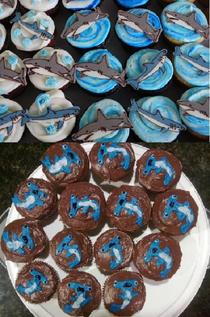 Shark Week cupcakes Er nailed it