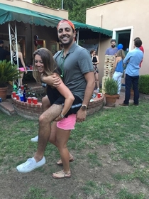 She wanted to give me a piggy back ride we ended up looking a bit strange