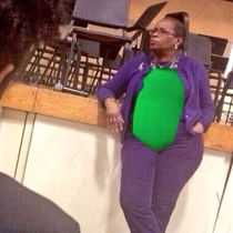She wants to be Barney so bad
