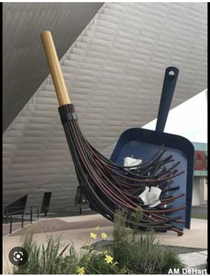 Shitty art installation Denver Art Museum Yes really A huge dust pan and sweep