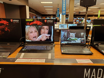 Shopping at the local computer store when