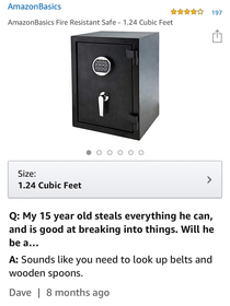 Shopping for a safe this morning and came across this interesting QampA