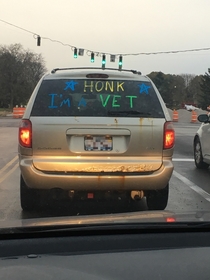 Should I honk because of the light or for the vet