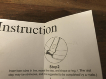 Showed these instructions to my wife She was not impressed