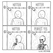showering in winter