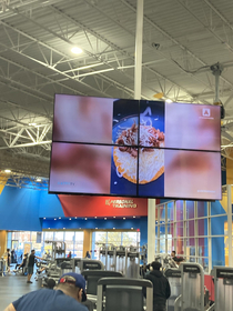 Showing a food show inside a gym is quite the irony