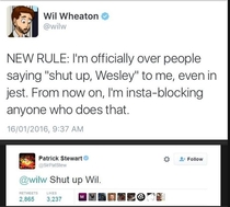 Shut up Wesley