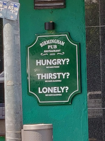 Sign at a local pub