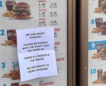 Sign at a Wendys in south Alabama yesterday