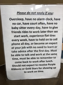Sign at my work