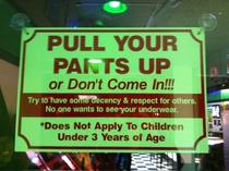 Sign at the arcade in my home town