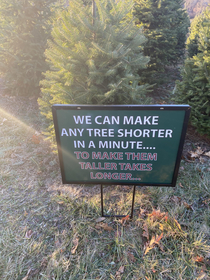 Sign at the local tree farm