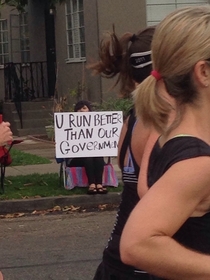 Sign at the San Diego Rock and Roll Half Marathon today