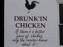 Sign for a restaurant known for its chicken