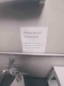Sign in the bathroom at work