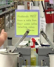 Sign in the paint store