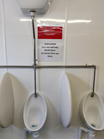Sign in the urinals at my workplace