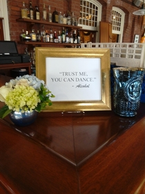 Sign on the bar at a friends wedding