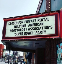 Sign outside the BNW theater in downtown Minneapolis this weekend