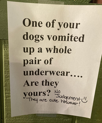 Sign posted at my dogs daycare