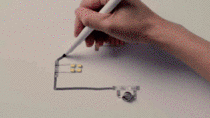Silver conductive pen creates a beautiful origami led city