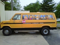 Simpsons bus made from van