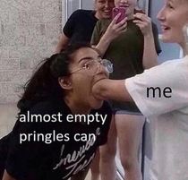 since im obese i cant even reach the second pringle