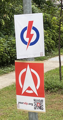 Singapore elections are next week These are the logos for two opposing parties Well either have The Flash or Starfleet at the helm