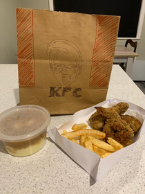 Sister made KFC since all takeaway stores are closed