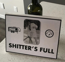 Sister Made This Sign for the Bathroom in Her Trailer