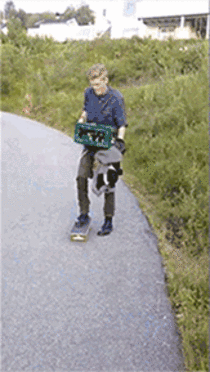 Skateboarding While Holding Beers