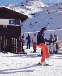 Skier trying to show off ends up embarrassing himself in nontraditional fashion