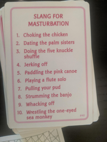 Slangs for masturbation