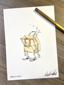 Sleeping Bag - Ink Drawing