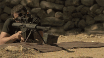 Slow motion shot from a rifle
