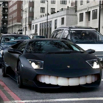 Smiley bull on road