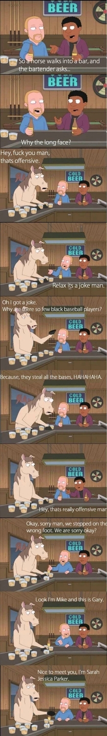 So a horse walks into a bar