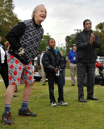 So Bill Murray went golfing with the mayor of my city today sporting PBR shorts
