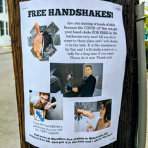 So I guess handshake glory holes are a thing now Thanks Coronavirus